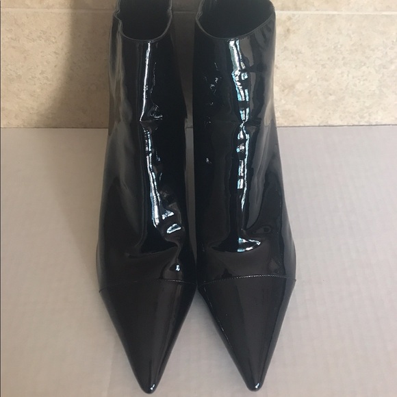 Alexandre Birman Kittie Patent Leather Point Tie Booties - Picture 9 of 11